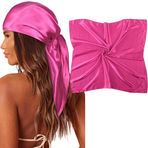 Coubeau 35 Foulard quadrato grande in raso - Sciarpa per capelli in seta Bandane per capelli quadrate Sciarpa grande per dormire per le donne