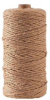 Jute-Schnur Natur 6mm, Braun Juteschnur reissfest für Garten Pflanzen Basteln(Größe:200m)
