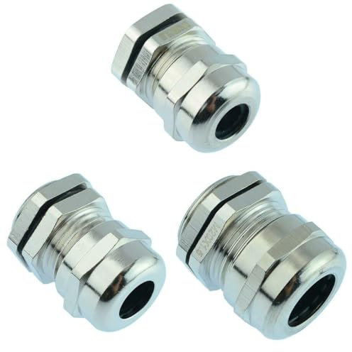 3 Pcs M12 M16 M20 Cable Gland, PG7 PG9 PG13.5 Metal Cable Glands Joints, Waterproof Adjustable Cable Connector