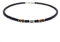 Danwinty Perlenkette Herren, Natürliche Tigerauge Kette für Herren, 6mm Pearl Necklace Schwarz Hip Hop Choker Halskette Handmade Schmuck Geschenk für Männer (46cm)