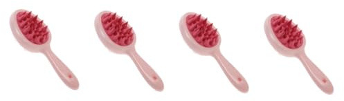Beavorty 4 Stück Shampoo-Kamm kleine Kopfhautbürste kleines Kopfhautmassagegerät kopfhautpflege massagebürste für die kopfhaut Duschbürste für Haare Haar-Kopfhaut-Massagegerät Rosa