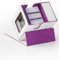 ZLCA MTG - Caja de mazo Commander con ventana de exhibición, caja de cartas con capacidad para 100 tarjetas de doble manga con bandeja de dados y soporte magnético de 35 puntos (blanco y morado)