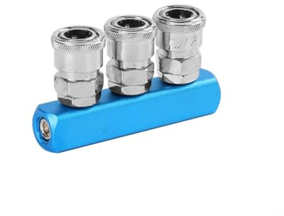 SagaSave 1 splitter in alluminio per compressore d'aria, a 3 vie, raccordo a innesto rapido per tubo dell'aria