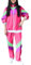 Generisch 80er 90er Jahre Outfit Damen Neon 80 Jahre Outfit Party Mädchen Neon Shirt 80s Aerobic Outfit Kleidung Mottoparty Tüllrock Blau Damen Fasching Disco T Shirt