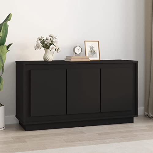 Lalfkkii Sideboard Mobile Storage Modern Container Inneneinrichtung für Wohnzimmer Schlafzimmer oder Büros Minimalistisches Design Schwarz 102x35x55 cm