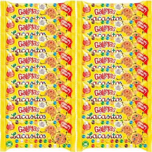 Lacasitos pack 16x48g deliciosas crujientes galletas con chips de chocolate y Lacasitos