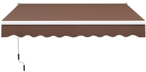 FANTASK 3 toldos de Brazo articulado de 2,5 m, toldo para balcón, toldo para terraza, toldo con sujeción con Material Resistente a los Rayos UV y al Agua, Marco de Aluminio y manivela (marrón)