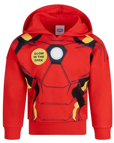 Marvel Iron Man Offizieller Kapuzenjacke für Kinder, 100% Baumwolle, 5-6 Jahre: 116cm, Rot