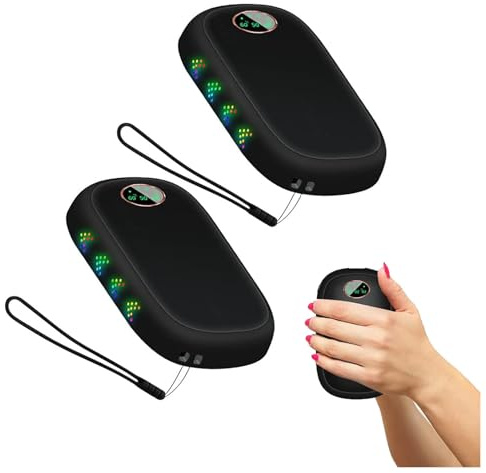 Rechargeable Hand Warmers 2 Pack 10000 mAh, Handwarmers Split USB-C/10 Hrs Warmth 3 Levels Heat Up to 140℉ Outdoor Warm Gifts for Men Women Kids