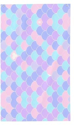 Bandera de tatuaje de sirena. Bandera vertical de 3 x 5 pies, poliéster resistente a la decoloración con ojales, decoración de jardín, balcón