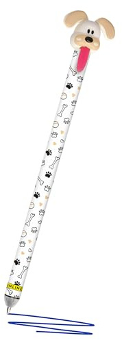 Online Radierstift magiXX Zip Dog World I Gelschreiber radierbar, 0,7 mm Strichstärke I Erasable Pen I Schreibfarbe Blau I Stift radierbar für Rechts- & Linkshänder I Mit ziehbarer Zunge I Hunde-Motiv