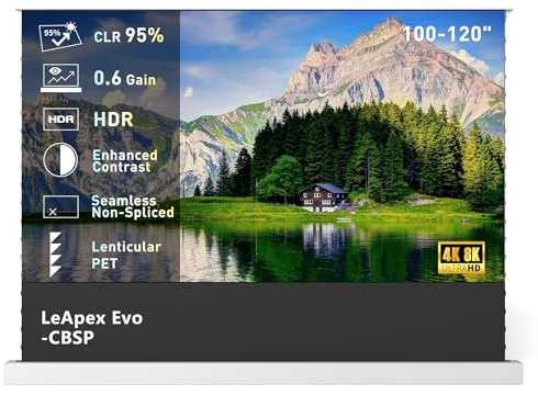 WUPRO LeApex EVO 110 Inch CLR Motorized Floor Rising Projector Screen for Ultra Short Throw Projector, 95% Ambient Light Rejecting ALR Screen, Daylight Viewable Indoor Outdoor Home Theater 4K/8K UHD