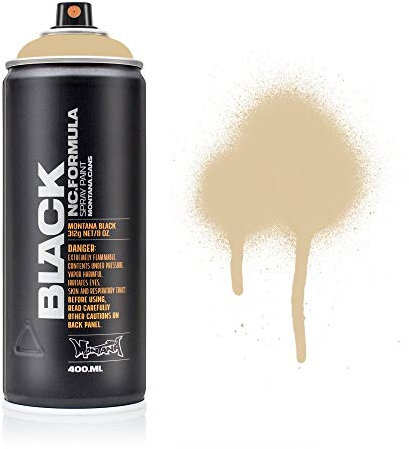 Montana Black Spray Paint, Matt Finish, 400ml Can, Colour: BLK8010 - Sand