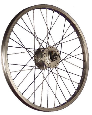 20 Zoll Vorderrad Alufelge/Shimano Nabendynamo DH-C3000-3N - Silber