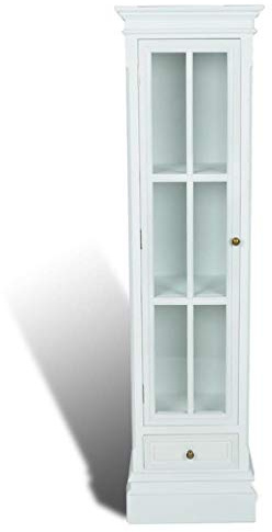 vidaXL Chic Bookcase Cabinet with 3 Shelves White Wooden Home Display Unit