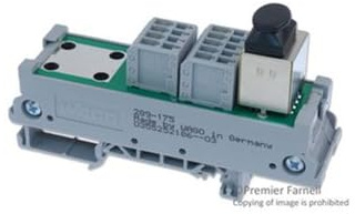 WAGO 289-175 INTERFACE MODULE, RJ45 PLUG-SCREW TERMINAL BLOCK; CONVERT FROM:RJ45 RECEPTACLE; CONVERT TO:CAGE CLAMP TYPE 9 POSITION TERMINAL BLOCK; RATED CURRENT:-; RATED VOLTAGE:-; PRODUCT RANGE:-; TE