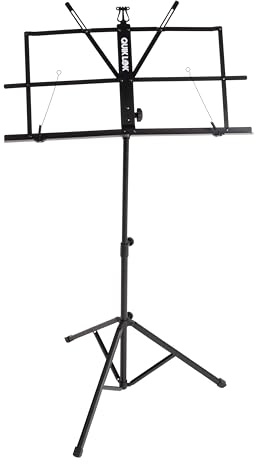 QUIK LOK - MS/334 W/BAG Leichtes Notenpult, klappbar, Nylon-Tasche inklusive, U-förmige Blechbeine, Farbe Schwarz