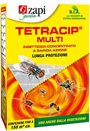 ZAPI TETRACIP® MULTI Insetticida Concentrato ad Azione Rapida e Lungamente Attiva, Solventi a Basso Impatto Ambientale, Emulsionanti di Origine Vegetale, 100ml