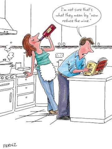 Greeting Card (PH3723) Humour Birthday - Reduce The Wine - Couple Cooking