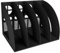 Desk File Organiser,SAYEEC Sturdy Desktop 4 Section Magazine Plastic Holders Frames File Dividers Document Cabinet Rack Display and Storage Organiser Box（Black）