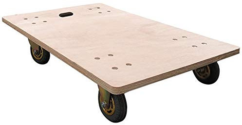 Transportroller Möbelroller ZHAOHUI Möbelhund Roller Rollbrett Hölzern Tragbar Handwagen Mehrzweck 3 Zoll Gummirad, 7 Größen (Color : Beige, Size : 90x60 cm)