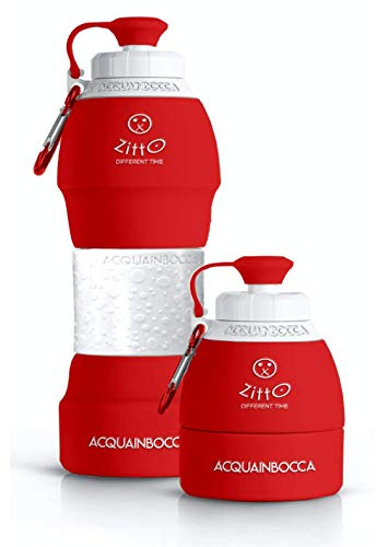 Zitto, ACQUAINBOCCA! Borraccia in Silicone Ecobottiglia Colorata (Apple Red)