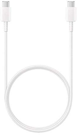 Câble Original EP-DG977BWE USB-C à USB-C pour Note 10, S10, S10+, S10e, S9, S9+, A8, Note 8, Note 9, A20/e, A50, A505F/DS (Câble Type C, Blanc)