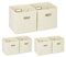 6 x Aufbewahrungsbox, Regalkorb ohne Deckel, Faltkiste mit Griff, Regalbox faltbar, Stoffbox quadratisch, 30 cm, beige