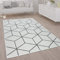 Paco Home Teppich Wohnzimmer Kurzflor Moderner Skandinavischer Stil Rauten Muster Grau Weiß, Grösse:60x100 cm, Farbe:Weiß