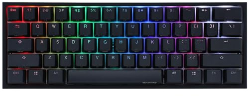 Ducky One 2 Mini RGB Noir (Cherry MX Speed Silver) - Clavier Mécanique Compact, AZERTY, USB, Rétroéclairé, 61 touches, PBT, Plastique, Français