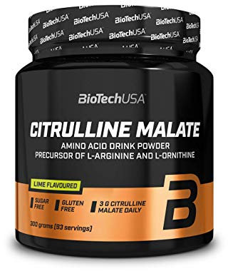 BioTechUSA Citrulline Malate poudre | Acide aminé essentiel pour les athlètes | Sans sucre | Sans gluten | 300 g | Citron Vert