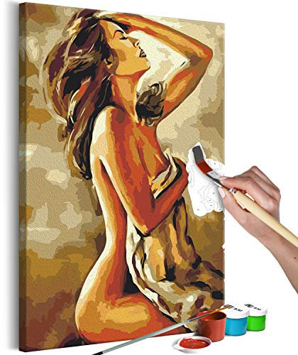 murando - Malen nach Zahlen Frau Körper Akt 40x50 cm Malset mit Holzrahmen auf Leinwand für Erwachsene Kinder Gemälde Handgemalt Kit DIY Geschenk Dekoration n-A-1293-d-a