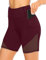 JOYSPELS Mesh Kurze Sporthose Hose Damen Leggings Kurz Radlerhose, Cassis, 36 (S)