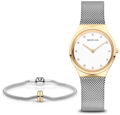 BERING Damen Uhr Quarz Movement - Classic Collection mit Edelstahl und Saphirglas 12131-010-190-GWP1