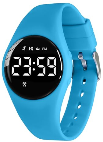 aswan watch Digitaluhr Kinder Mädchen Jungen mit Schrittzähler,Wecker,Stoppuhr, Licht,Datum-Sport Armbanduhr ohne App und Handy mit Silikonarmband