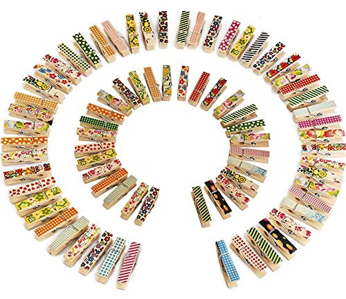 Clip en Bois de Couleur,50 PièCes Clips D'artisanat en Bois,3,5cm*0,7cm,Fort et Robuste,Mini Pinces à Linge,pour L'artisanat,la Photo,la Fête,la Décoration de Mariage(Couleur Mélangée)