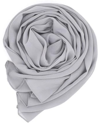 WANSSY® moderner Chiffonschal lang Schal Stola Tuch für Hochzeit Abendkleid in verschiedenen Farben Größe L (Hellgrau)