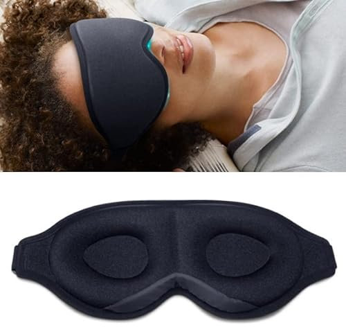 3D - Schlafmaske Augenmaske 100% lichtundurchlässig * Premium für seitenschläfer weiche und atmungsaktive lichtblockierende Schlafbrille