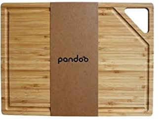 pandoo Bambus Schneidebretter | Schneidebrett Holz, Küchen Gadgets, Holzbrett Küche, Schneidebrett Set, Cutting Board, Servierplatte, Holzbretter, Küchenzubehör, Brettchen | (32 x 25 cm)