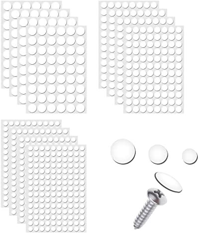 12 Blatt / 1160 Stück Schraubloch Aufkleber, Selbstklebend Schraubenlöcher Abdecken Staubdicht Schrankloch-Aufkleber für Kleiderschrank Küche Bücherregal Holzmöbel (Weiß)