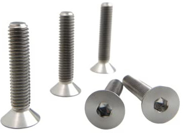 RISON-Titanium Lot de 5 Boulons en Titane M8x1.25x30mm, Vis à Tête Fraisée avec Six Pans Creux, Vis à Tête Plate Allen, Vis en Titane Hexagonale pour Moto Vélo VTT