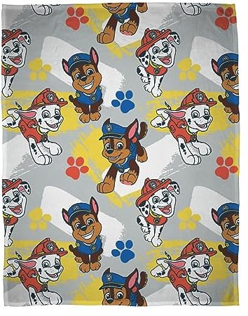 Offiziell lizenzierte Paw Patrol Fleecedecke von Character World | Superweicher, Warmer Überwurf im Kleckse-Design mit Marshall und Skye