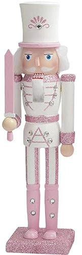 Tadoiooy Décorations de Noël Roses, Casse-Noisette, Noix de Noix de Noël décor de Noël 12 Pouces de Haut Soldat en Bois Noisette de Casse-Noisette Paillette de Casse-Noix de Casse-Noix