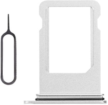Risidamoy for iPhone 8 Plus Silver SIM Card Slot Replacement Single SIM Version 8Plus Single Card Tray Holder Adapter with Waterproof Rubber Ring Card Removal Tool for A1864 A1897 A1898
