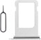 Risidamoy for iPhone 8 Plus Silver SIM Card Slot Replacement Single SIM Version 8Plus Single Card Tray Holder Adapter with Waterproof Rubber Ring Card Removal Tool for A1864 A1897 A1898