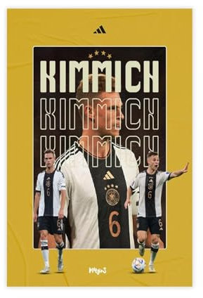 yiili Joshua Kimmich Poster, Fußballspieler-Poster (7), Leinwand-Poster, Schlafzimmer-Dekor, Sportlandschaft, Büro, Raumdekoration, Geschenk, ungerahmt, 50 x 75 cm