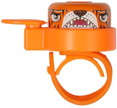 Crazy Safety Animal Tiger Fahrradklingel Kinder | Wetterfeste Fahrrad Klingel Laut für Radfahren und Laufrad | Leichte Handhabung | Rechts- oder Linkshänder | Fahrradglocke für Kinder (Orange)