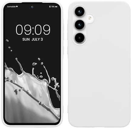 kwmobile Housse Compatible avec Samsung Galaxy A35 Coque - Housse de téléphone Protection Souple en Silicone - Blanc Mat