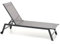 GLOUPIE Lettino Prendisole Da Giardino Alamos Pieghevole In Alluminio Verniciato Antracite Con Ruote Posteriori, Impilabile E Regolabile In 5 Posizioni, L 192 x P 60 x H 91 Cm, Seduta In Textilene