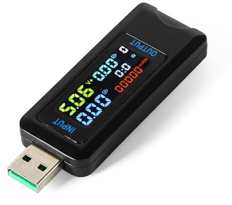 DEWIN USB Tester Messgerät, Multifunktions USB Tester Spannung Strom Power Meter Voltmeter Amperemeter Detektor Power Bank Ladegerät Anzeige